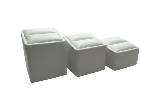 Premium White Leatherette Risers. Set of 3